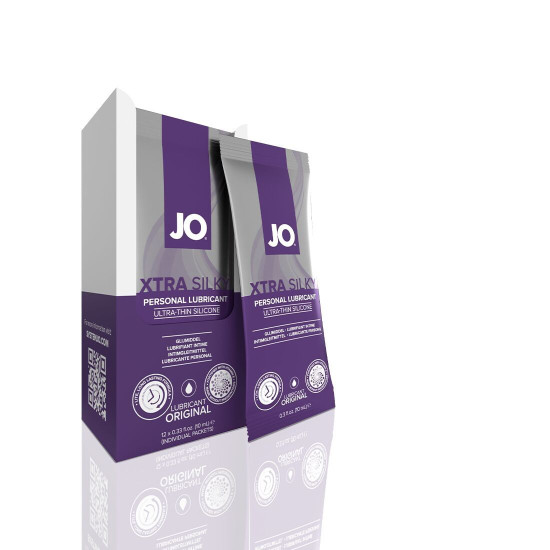 Набір пробників лубриканта на силіконовій основі JO Xtra Silky Silicone Foil Display Box, 12×10 ml