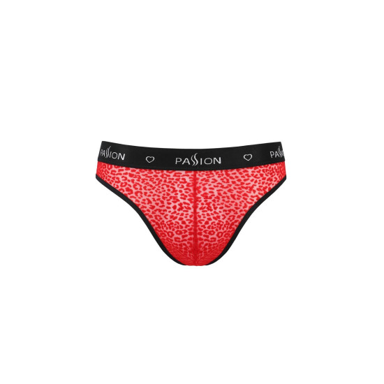 Мужские полупрозрачные трусы под леопард, красные Passion 031 Slip Mike Red, XXL/XXXL