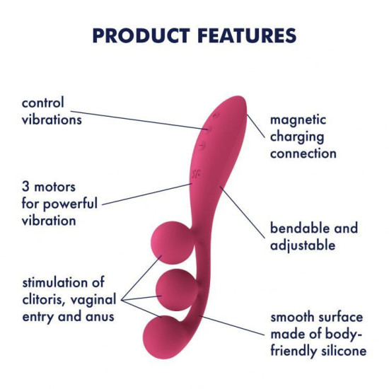 Універсальний вібратор з трьома моторами і гнучким корпусом Satisfyer Tri Ball 1
