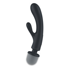 Вибратор-кролик с вибромассажером и тремя моторами, серый Satisfyer Triple Lover Grey