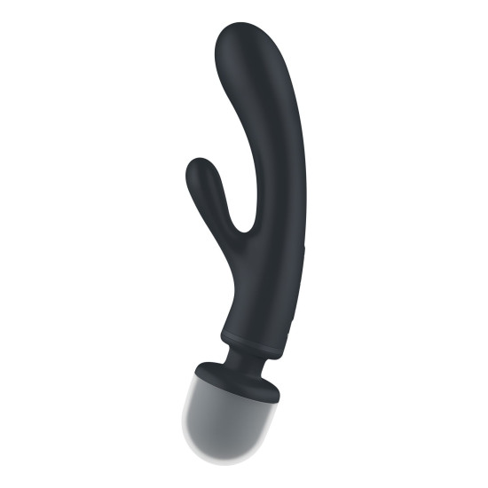 Вибратор-кролик с вибромассажером и тремя моторами, серый Satisfyer Triple Lover Grey