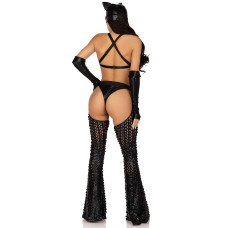 Эротический костюм кошечки-госпожи (перчатки, комбинезон и маска) Leg Avenue Mistress Kitty, L