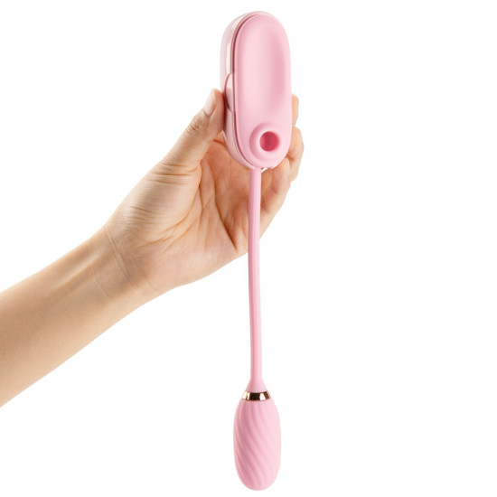 Вакуумный клиторальный стимулятор с виброяйцом в кейсе, розовый Otouch Louis Vibrate Pink