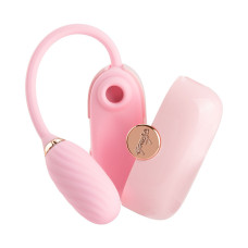 Вакуумный клиторальный стимулятор с виброяйцом в кейсе, розовый Otouch Louis Vibrate Pink