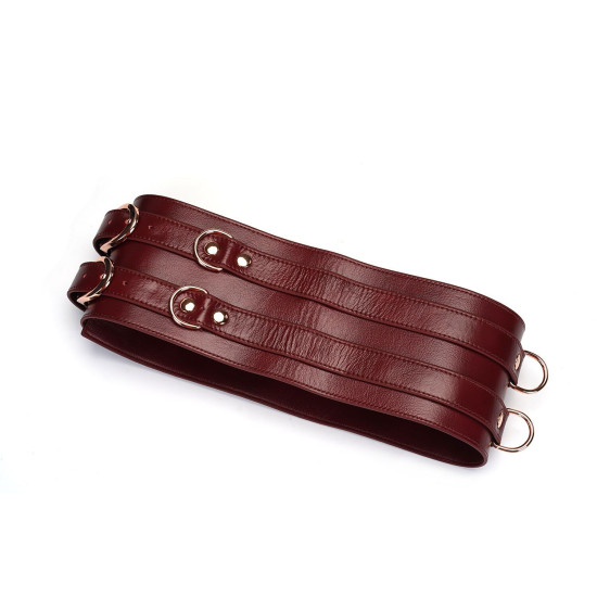 Шкіряний пояс для бондажа, червоний Liebe Seele Wine Red Waist Cuff, L