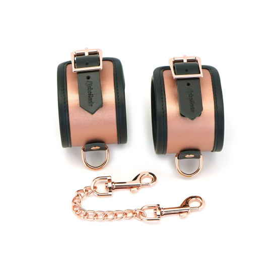 Поножи из натуральной кожи с отделкой в цвете розового золота Liebe Seele Rose Gold Memory Ankle Cuffs