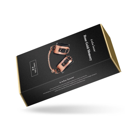 Поножи из натуральной кожи с отделкой в цвете розового золота Liebe Seele Rose Gold Memory Ankle Cuffs