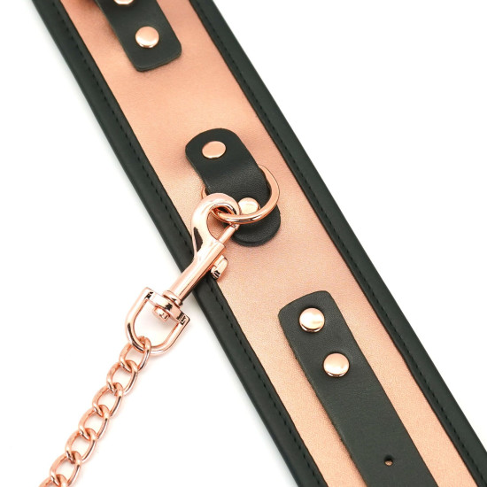 Поножи из натуральной кожи с отделкой в цвете розового золота Liebe Seele Rose Gold Memory Ankle Cuffs