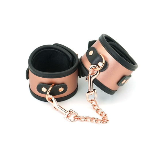 Поножи из натуральной кожи с отделкой в цвете розового золота Liebe Seele Rose Gold Memory Ankle Cuffs