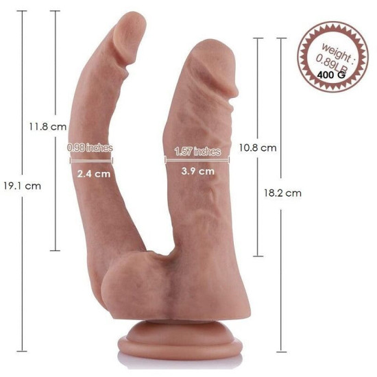Силиконовый фаллоимитатор двойной длины 24,9 см Hismith Double Penetrator Silicone Dildo, 9.8"
