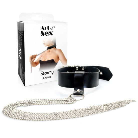 Сексуальний чокер із ланцюгами Art of Sex Stormy Chain and Leather