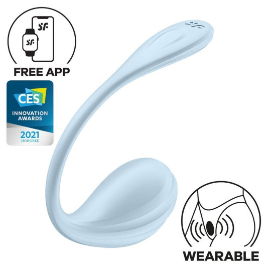 Смарт-віброяйце, блакитне Satisfyer Smooth Petal Connect App Light Blue