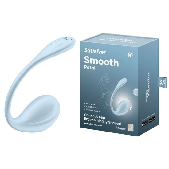 Смарт-віброяйце, блакитне Satisfyer Smooth Petal Connect App Light Blue