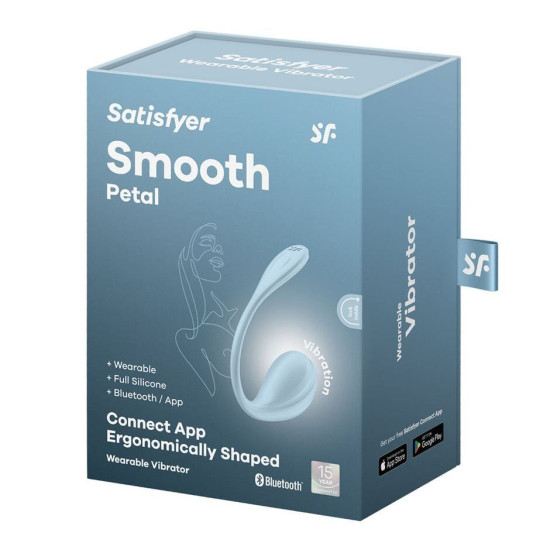 Смарт-віброяйце, блакитне Satisfyer Smooth Petal Connect App Light Blue