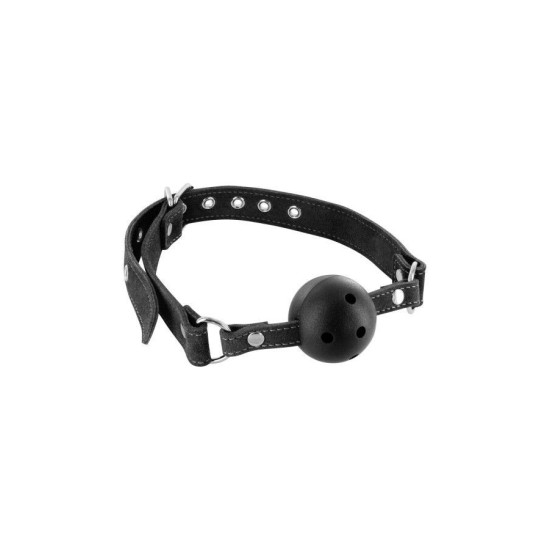 Шкіряний кляп із жорсткою кулею Fetish Tentation Premium Leather Gag with Stiff Ball
