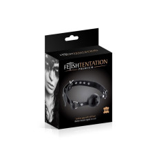 Шкіряний кляп із жорсткою кулею Fetish Tentation Premium Leather Gag with Stiff Ball