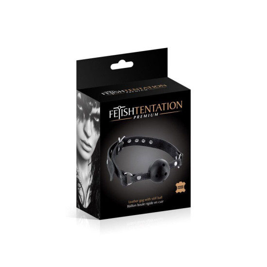 Шкіряний кляп із жорсткою кулею Fetish Tentation Premium Leather Gag with Stiff Ball