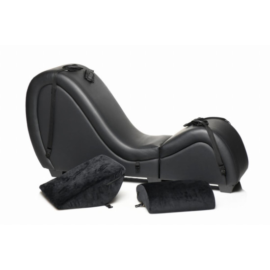 Секс-крісло з подушками, чорне Master Series Kinky Sex Lounge with Cushions Black