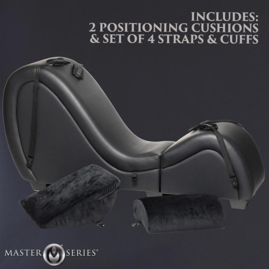 Секс-крісло з подушками, чорне Master Series Kinky Sex Lounge with Cushions Black