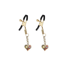 Затискачі для сосків з квітами у формі серця, золотисті Liebe Seele Nipple Clamps Gold Heart-shaped Flowers on Blue