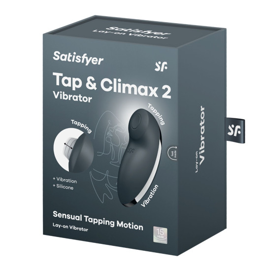 Вібростимулятор-пульсатор, сірий Satisfyer Tap & Climax 2 Grey