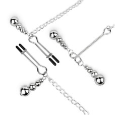 Затискачі для сосків і клітора, сріблясті Bedroom Fantasies Nipple and Clitoris Clamps - Silver