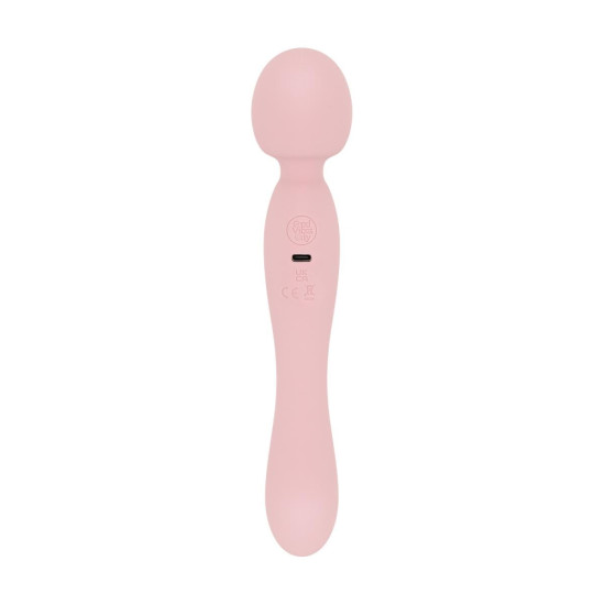 Двосторонній вібромасажер Wand з м'якого силікону, рожевий Good Vibes Only Simi Double-Sided Wand Vibrator Soft Silicone Pink