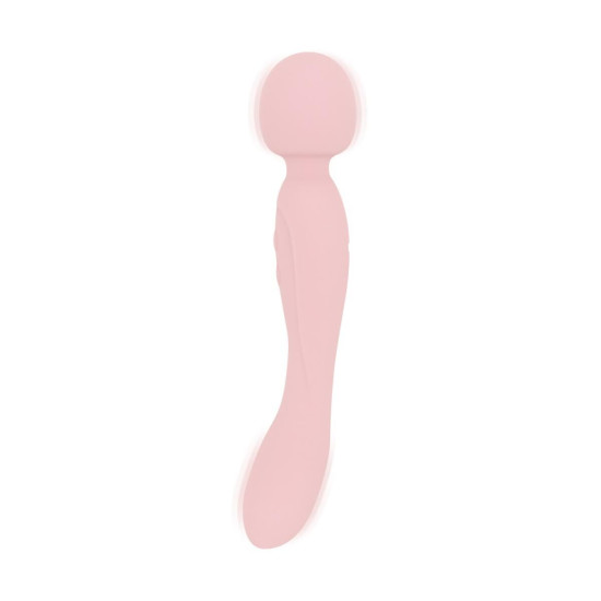 Двосторонній вібромасажер Wand з м'якого силікону, рожевий Good Vibes Only Simi Double-Sided Wand Vibrator Soft Silicone Pink