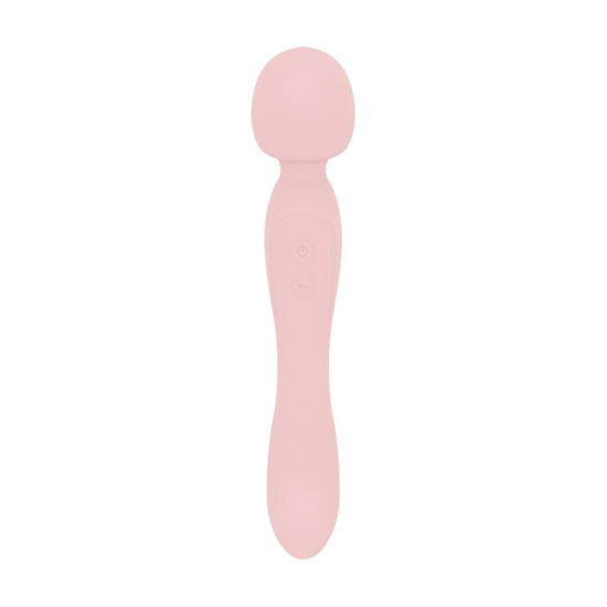 Двосторонній вібромасажер Wand з м'якого силікону, рожевий Good Vibes Only Simi Double-Sided Wand Vibrator Soft Silicone Pink
