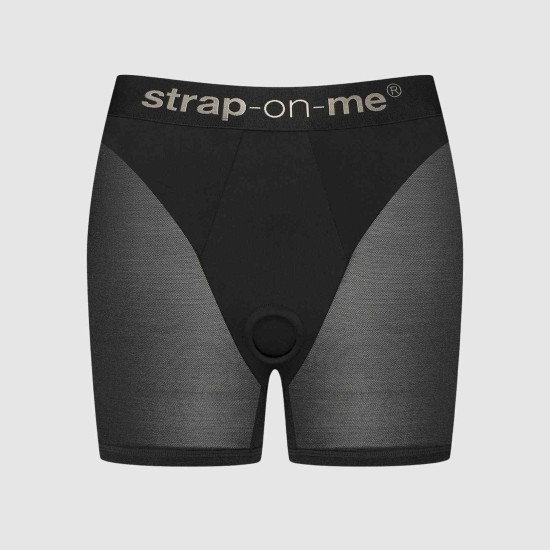 Шорты с фиксацией дилдо, черные Strap-On-Me Harness Lingerie Halo, размер S