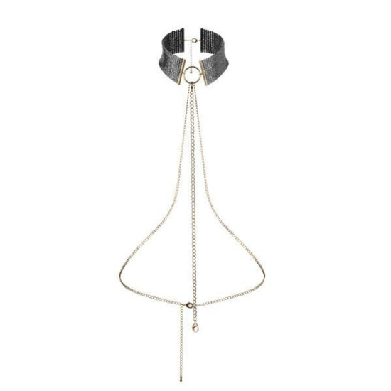 Украшение для тела - металлическое колье, черное Bijoux Indiscrets Desir Metallique Collar Black