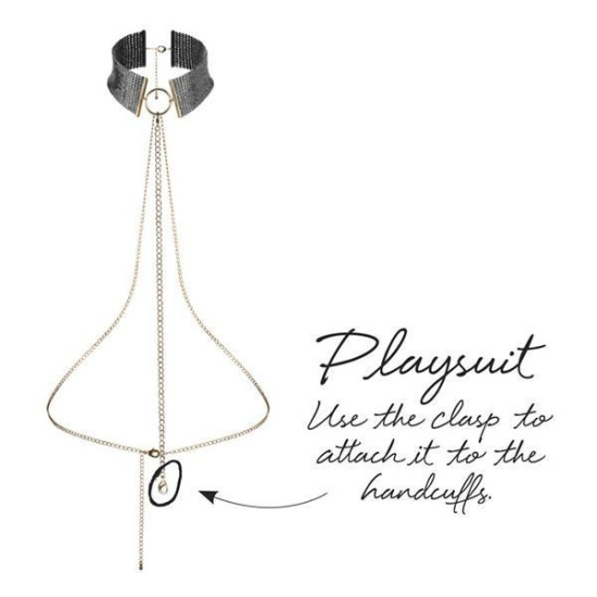 Украшение для тела - металлическое колье, черное Bijoux Indiscrets Desir Metallique Collar Black