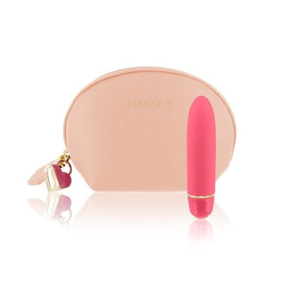 Мини-вибратор, 7 режимов, чехол-косметичка, коралловый RIANNE S Classique Vibe Coral