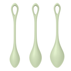 Набор йони бусин, светло-зелёные, диаметр 2–2,5–3 см, вес 22–44–73 г Satisfyer Yoni Power 2 Light Green