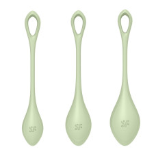 Набор йони бусин, светло-зелёные, диаметр 2–2,5–3 см, вес 22–44–73 г Satisfyer Yoni Power 2 Light Green