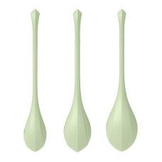 Набор йони бусин, светло-зелёные, диаметр 2–2,5–3 см, вес 22–44–73 г Satisfyer Yoni Power 2 Light Green