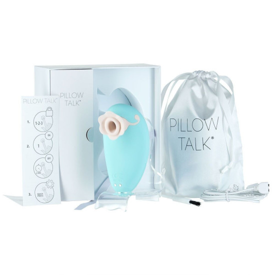 Вакуумний кліторальний стимулятор із кристалом Swarovski, зелений Pillow Talk Dreamy Teal