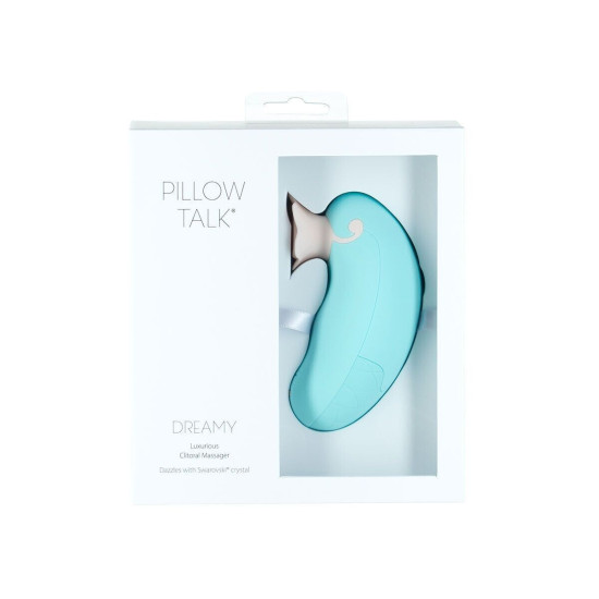 Вакуумний кліторальний стимулятор із кристалом Swarovski, зелений Pillow Talk Dreamy Teal