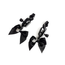 Зажимы для сосков с черным бантом Art of Sex Nipple Clamps Black Bow