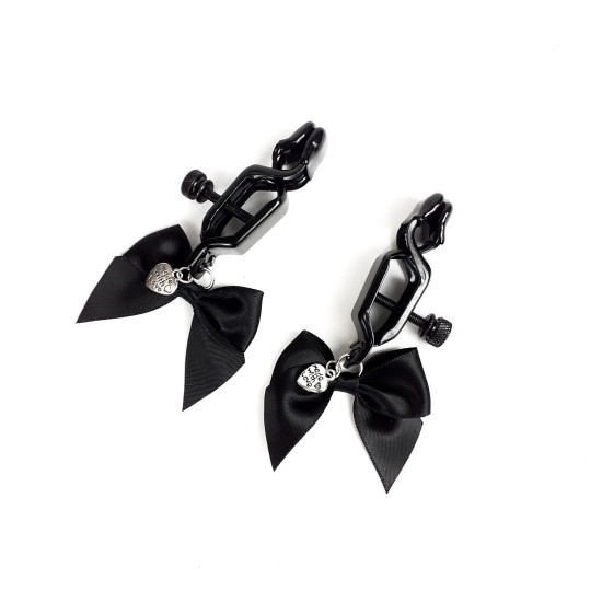 Затискачі для сосків із чорним бантом Art of Sex Nipple Clamps Black Bow