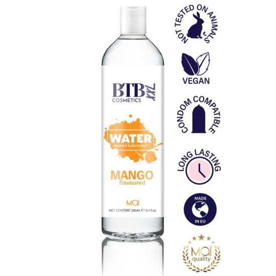 Лубрикант с ароматом манго на водной основе BTB Flavored Mango, 250 ml