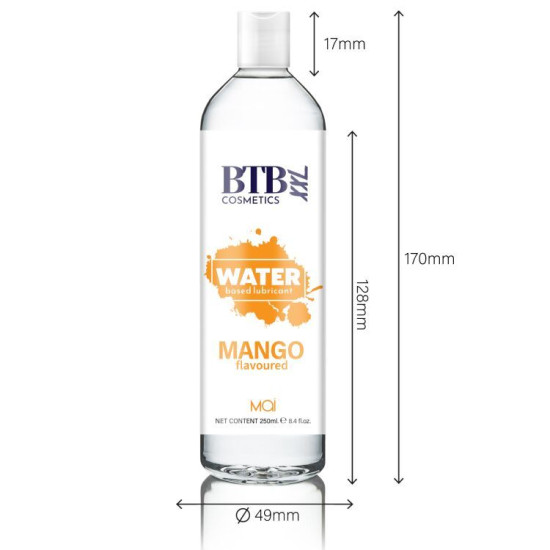 Лубрикант с ароматом манго на водной основе BTB Flavored Mango, 250 ml
