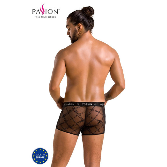 Мужские прозрачные боксеры из сетки, черные Passion 032 Short James Black, L/XL
