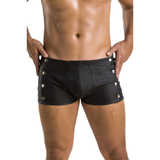 Шкіряні боксери з заклепками, чорні Passion 048 Short David Black, XXL/XXXL