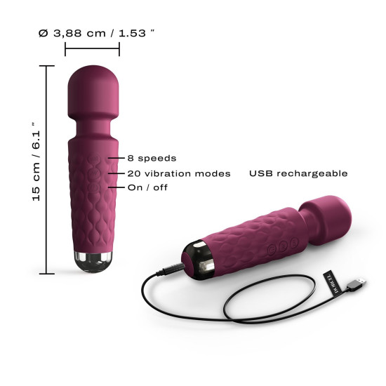 Міні-вібромасажер, сливовий Dorcel Wand Mini Wanderful Plum