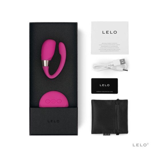 Вібратор для пар з 2 моторами і пультом ДК, вишневий LELO Tiani 3 Cerise