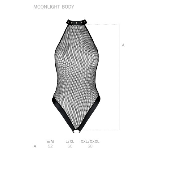 Боді-халтер з відкритим доступом, чорне Passion Moonlight Body Black, L/XL