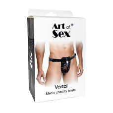 Мужской пояс верности из натуральной кожи Art of Sex Vartal