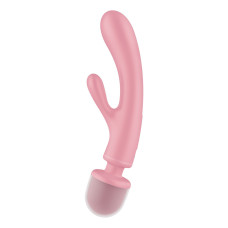 Вибратор-кролик с вибромассажером и тремя моторами, розовый Satisfyer Triple Lover Pink