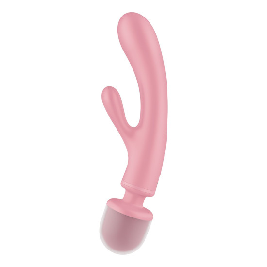 Вібратор-кролик з вібромасажером і трьома моторами, рожевий Satisfyer Triple Lover Pink